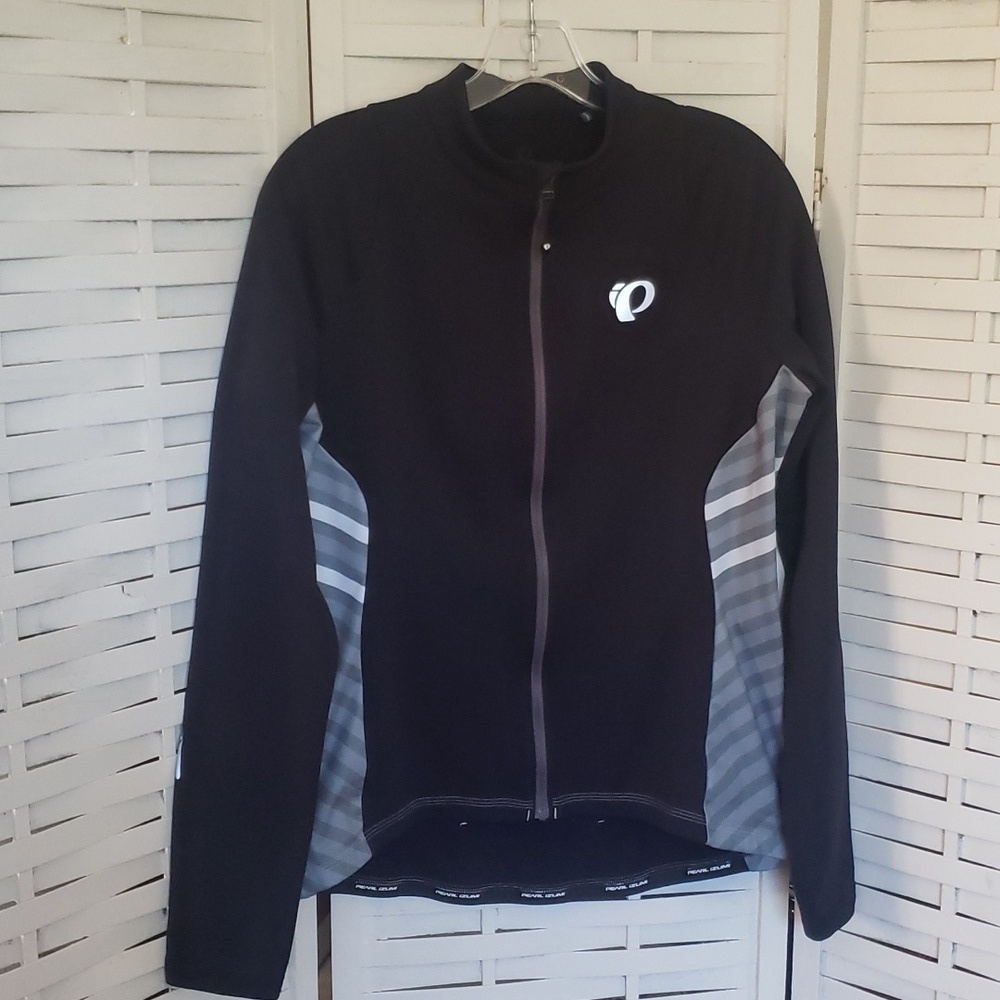 Pearl Izumi black and gray long sleeve full zip woman  jacket/jersey XL